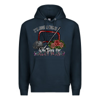 Navy i'm just a woman who loves her hockey player Premium Hoodie - SublimationCraftShop