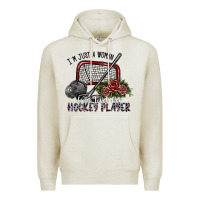 Oatmeal Heather i'm just a woman who loves her hockey player Premium Hoodie - SublimationCraftShop