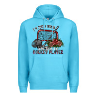 I'm Just A Woman Who Loves Her Hockey Player Premium Hoodie | Teevron