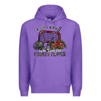 Purple i'm just a woman who loves her hockey player Premium Hoodie - SublimationCraftShop
