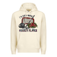 Sandshell i'm just a woman who loves her hockey player Premium Hoodie - SublimationCraftShop