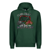 Sports Green i'm just a woman who loves her hockey player Premium Hoodie - SublimationCraftShop