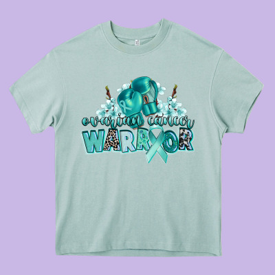 Ovarian Cancer Warrior Heavy Core Tee Designed By Cowgirlartshop