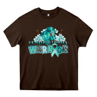 Chocolate Brown ovarian cancer warrior Heavy Core Tee - CowGirlArtShop