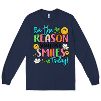 Navy be the reason someone smiles today Long Sleeve Tee - LillyAllenDesigns