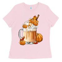 Bubblegum Pink Fall Coffee Ladies Tee - FaDigitalArtStudio