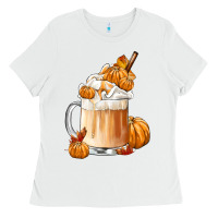 White Fall Coffee Ladies Tee - FaDigitalArtStudio