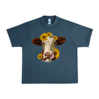Midnight Navy hereford cattle sunflowers heifer Urban Heavy Tee - Jasminsmagicworld