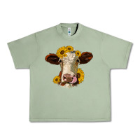 Oil Green hereford cattle sunflowers heifer Urban Heavy Tee - Jasminsmagicworld