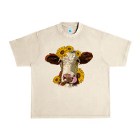 Sandshell hereford cattle sunflowers heifer Urban Heavy Tee - Jasminsmagicworld