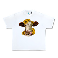 White hereford cattle sunflowers heifer Urban Heavy Tee - Jasminsmagicworld