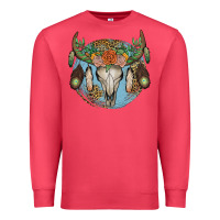 Cardinal floral feather bull skull Premium Sweatshirt - JahusDesignShop