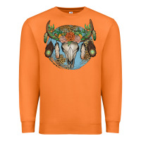 Carrot floral feather bull skull Premium Sweatshirt - JahusDesignShop