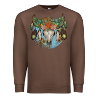 Chestnut floral feather bull skull Premium Sweatshirt - JahusDesignShop