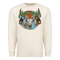 Sandshell floral feather bull skull Premium Sweatshirt - JahusDesignShop