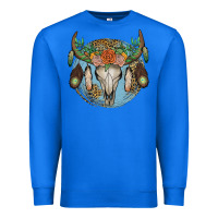 True Royal floral feather bull skull Premium Sweatshirt - JahusDesignShop