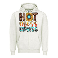 Oatmeal Heather hot mess express Zipper Hoodie - JahusDesignShop
