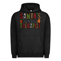 Pigment Black santa's favorite therapist Urban Hoodie - Jasminsmagicworld