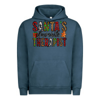 Pigment Midnight Navy santa's favorite therapist Urban Hoodie - Jasminsmagicworld