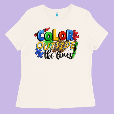 Color Outside The Lines Ladies Tee Designed By Fadigitalartstudio