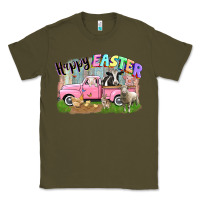 Army Green Happy Easter truck with farm animals Easter Day Classic Tee - CowGirlArtShop