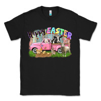 Black Happy Easter truck with farm animals Easter Day Classic Tee - CowGirlArtShop