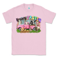 Bubblegum Pink Happy Easter truck with farm animals Easter Day Classic Tee - CowGirlArtShop