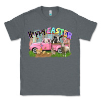 Charcoal Heather Happy Easter truck with farm animals Easter Day Classic Tee - CowGirlArtShop
