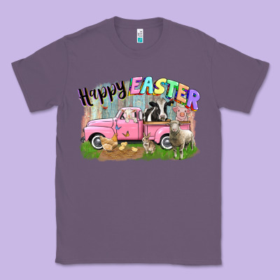Happy Easter Truck With Farm Animals Easter Day Classic Tee Designed By Cowgirlartshop