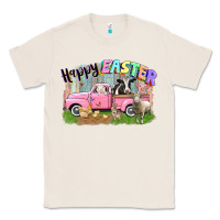 Natural Happy Easter truck with farm animals Easter Day Classic Tee - CowGirlArtShop
