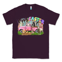 Plum Happy Easter truck with farm animals Easter Day Classic Tee - CowGirlArtShop