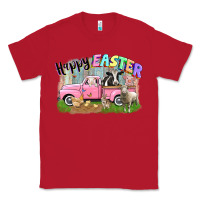 Red Happy Easter truck with farm animals Easter Day Classic Tee - CowGirlArtShop