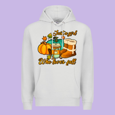 Just A Girl Who Loves Fall Premium Hoodie Designed By Jasminsmagicworld