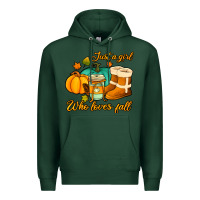 Sports Green just a girl who loves fall Premium Hoodie - Jasminsmagicworld