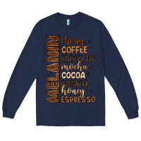 Navy melanin shades of brown Long Sleeve Tee - LillyAllenDesigns