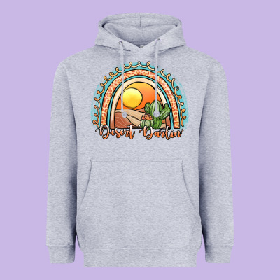 Desert Darlin' Rainbow Heavyweight Hoodie Designed By Jahusdesignshop