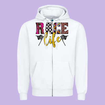 Race Life Zipper Hoodie Designed By Jahusdesignshop