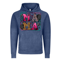 Vintage Denim Racing leopard frame mama Mother's Day Vintage Hoodie - LillyAllenDesigns