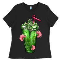 Black Western Cactus Cold Frappe Ladies Tee - FaDigitalArtStudio