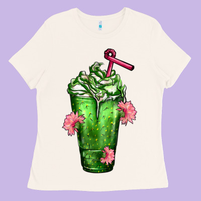 Western Cactus Cold Frappe Ladies Tee Designed By Fadigitalartstudio