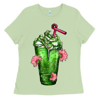 Matcha Western Cactus Cold Frappe Ladies Tee - FaDigitalArtStudio