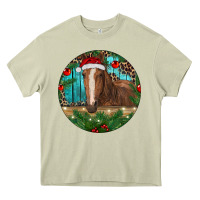 Mossy Brown Horse Christmas Heavy Core Tee - RanaPortraitStore