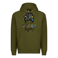 Army Green autism mom Premium Hoodie - CowhideDigitalArt