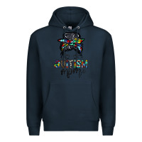 Navy autism mom Premium Hoodie - CowhideDigitalArt