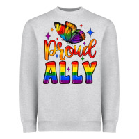 Heather Grey proud ally Heavyweight Sweatshirt - JahusDesignShop