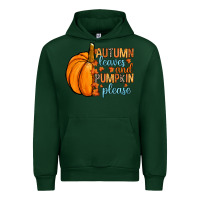 Forest Green Autumn leaves and pumpkin please Urban Hoodie - RanaPortraitStore