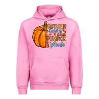 Fuchsia Pink Autumn leaves and pumpkin please Urban Hoodie - RanaPortraitStore