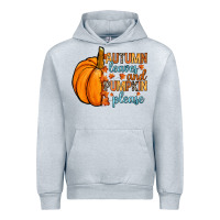 Heather Grey Autumn leaves and pumpkin please Urban Hoodie - RanaPortraitStore