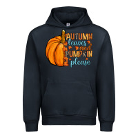 Navy Autumn leaves and pumpkin please Urban Hoodie - RanaPortraitStore