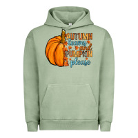 Pigment Oil Green Autumn leaves and pumpkin please Urban Hoodie - RanaPortraitStore